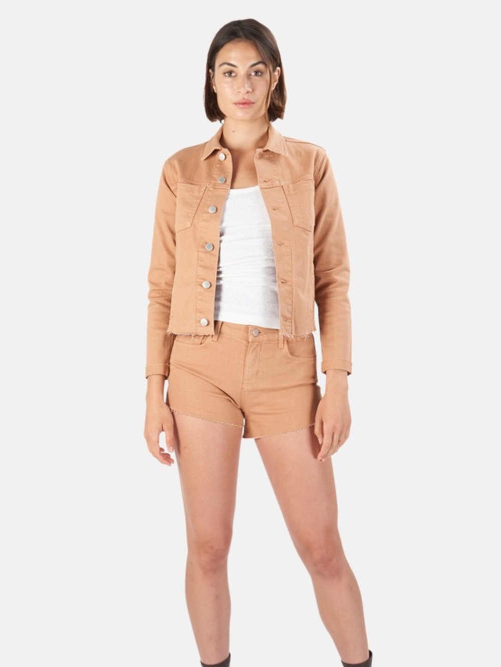 L’Agence Audrey Cut Off Mini Shorts